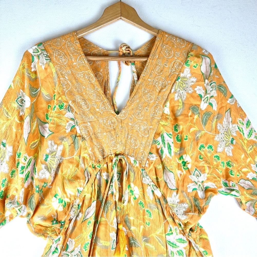 O'Neill Joyce Dress Tangerine Beach Boho Festival 3/4 Sleeve - Picture 3 of 12